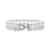 Classic Akoya Cultured Pearl Double Row Bracelet with Diamond Clasp