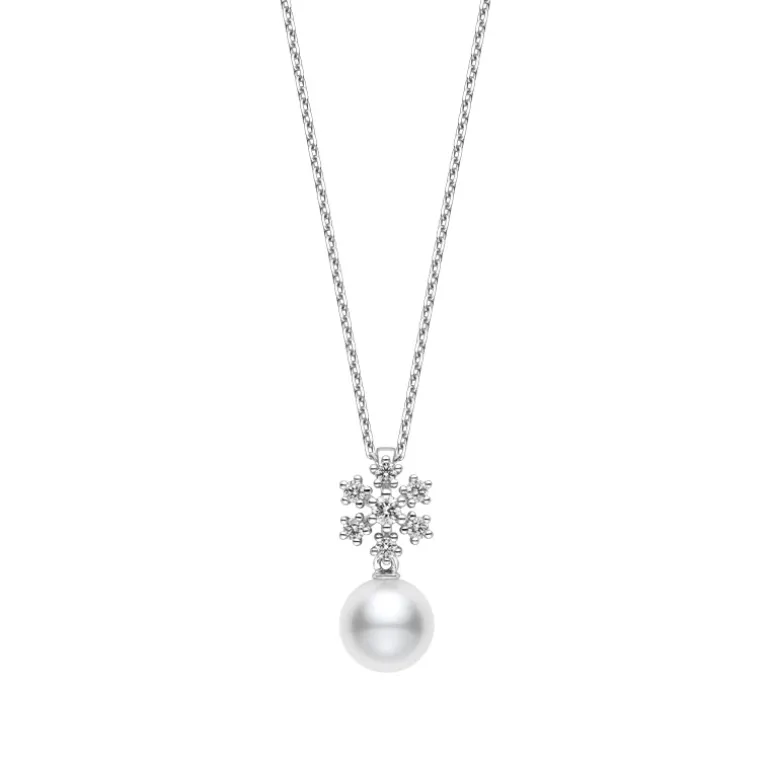 Classic Akoya Cultured Pearl and Diamond Pendant