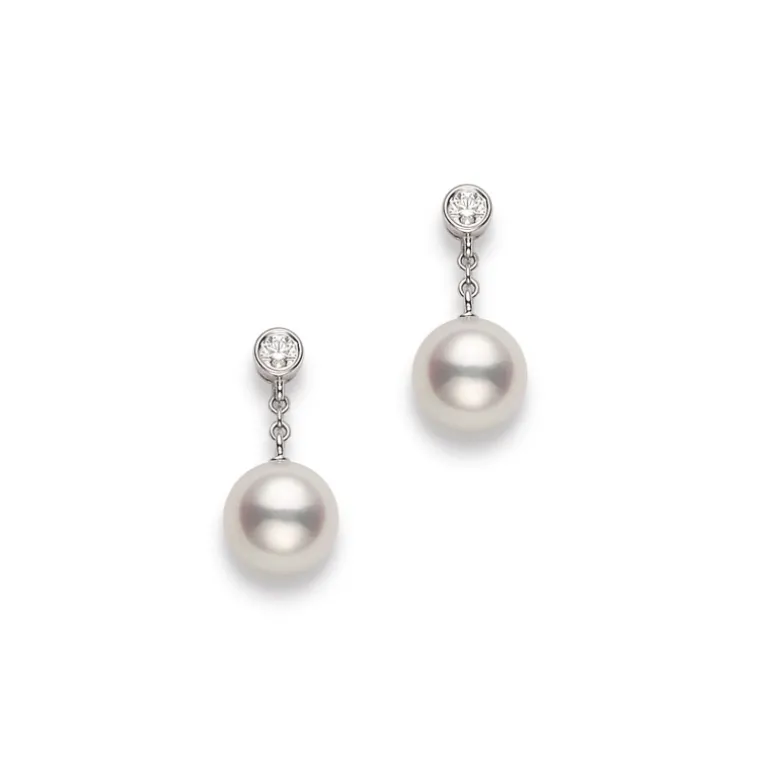 Classic Drop Earrings, Akoya Pearl Earrings - Mikimoto