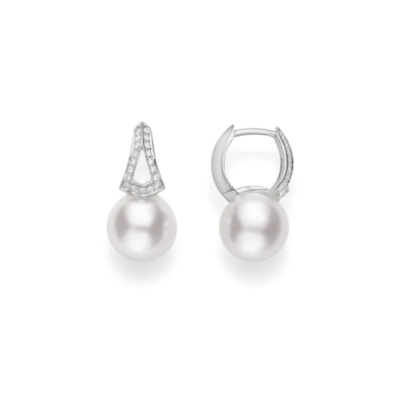 Classic Elegance Akoya Cultured Pearl Earring with Diamonds
