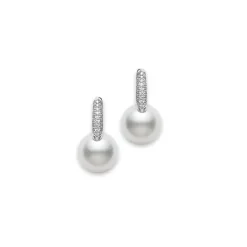 Classic Elegance Diamond and Pearl Earrings - Mikimoto