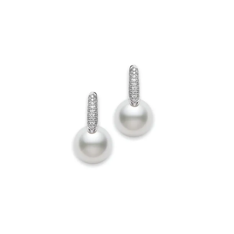 Classic Elegance Diamond and Pearl Earrings - Mikimoto