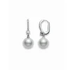 Classic Elegance White South Sea Lever Back Earring