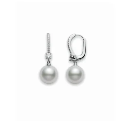 Classic Elegance White South Sea Lever Back Earring