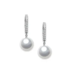Classic Elegance White South Sea Cultured Pearl Leverback Earrings