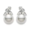Classic White South Sea Pearl Earrings in 18K White Gold