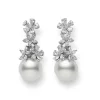 Classic White South Sea Pearl Earrings with Diamonds