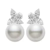 Classic White South Sea Pearl Earrings in 18K White Gold