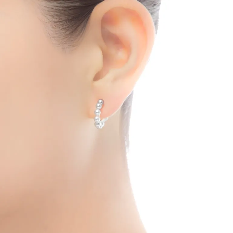 Cluster Akoya Cultured Pearl Earrings in 18K Yellow Gold