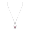 Conch and Diamond Oval Pendant Necklace in 18K White Gold