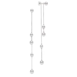Convertible 6.5-5.5mm Akoya cultured pearl drop earrings in 18K White Gold.