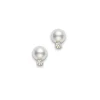 Cultured Pearl and Diamond Stud Earrings - Mikimoto
