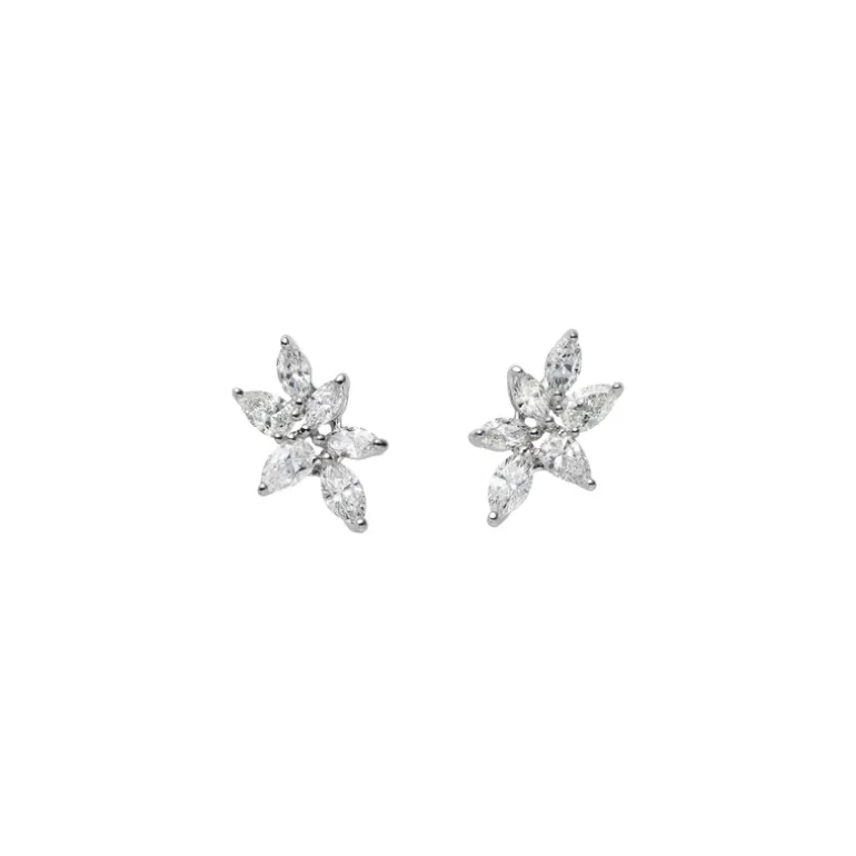 Diamond Earrings in 18K White Gold