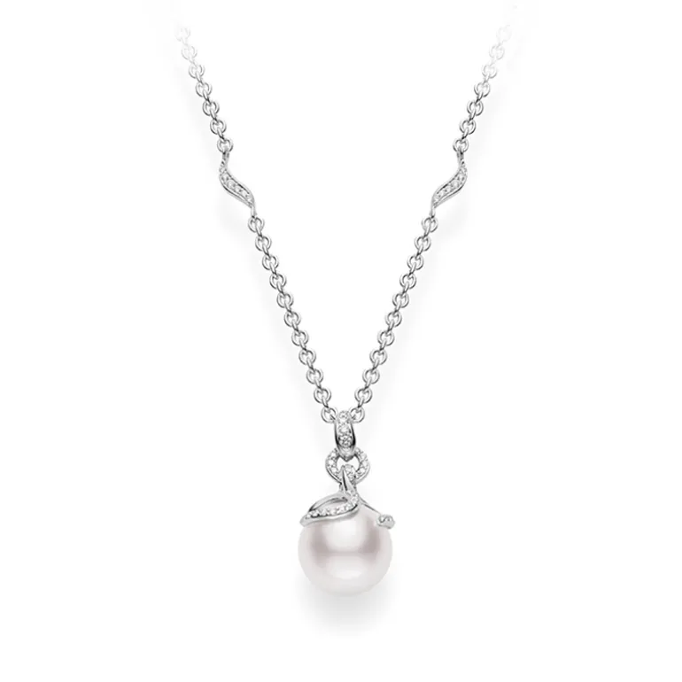 Embrace Akoya Cultured Pearl Pendant in White Gold