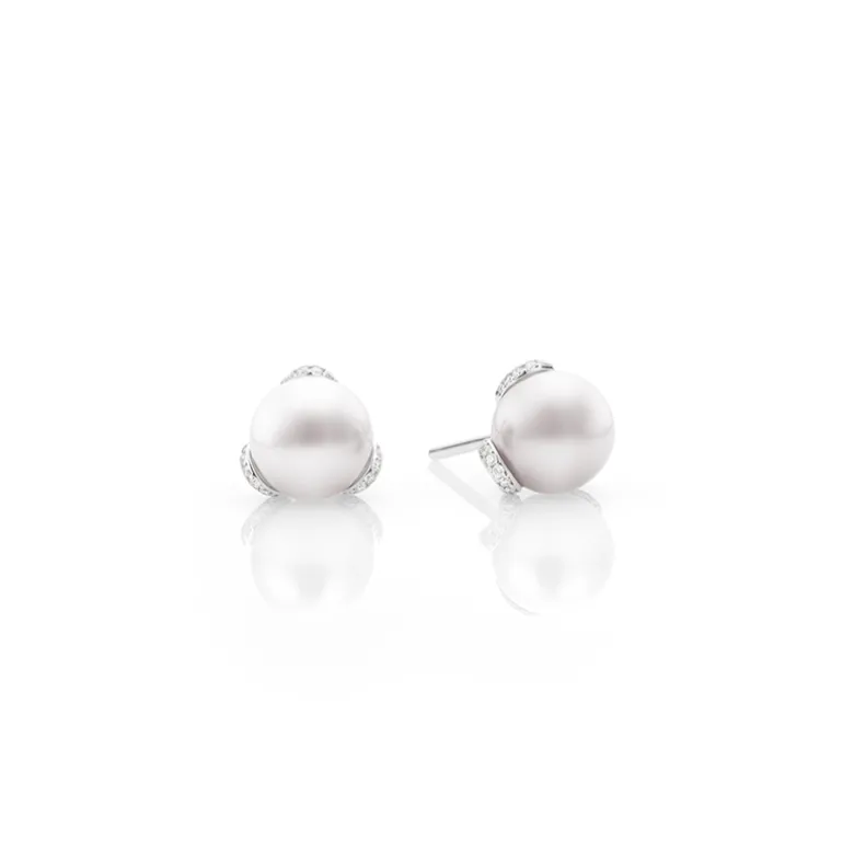 Embrace Akoya Pearl Earrings in 18K White Gold