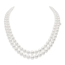 Everyday Essentials 18" Akoya Cultured Pearl Graduated Double Strand – 18K White Gold Clasp