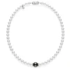 Fusion Akoya and Black South Sea Cultured Pearl Strand with Diamond Rondelles