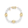 Fusion Akoya and Golden South Sea Cultured Pearl Bracelet With Diamond Rondelles