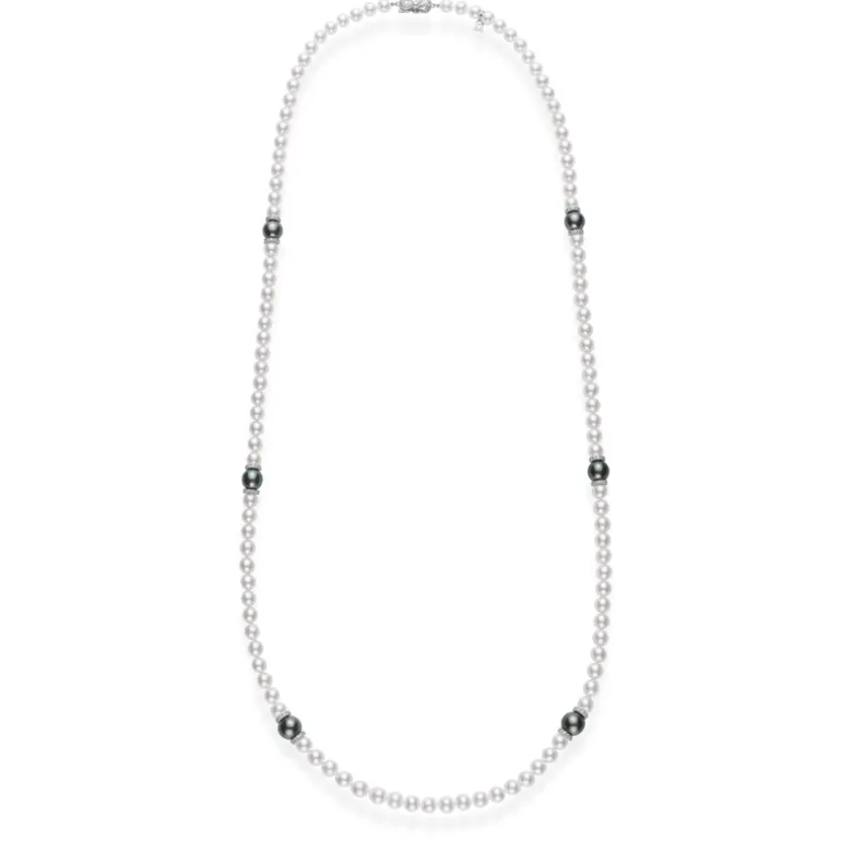 Fusion Akoya Cultured Pearl and Black South Sea Cultured Pearl Necklace