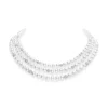 Fusion Akoya Cultured Pearl Triple Strand with Pave Diamond Spheres