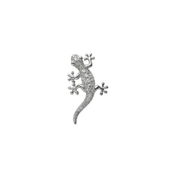 Gecko Diamond Brooch