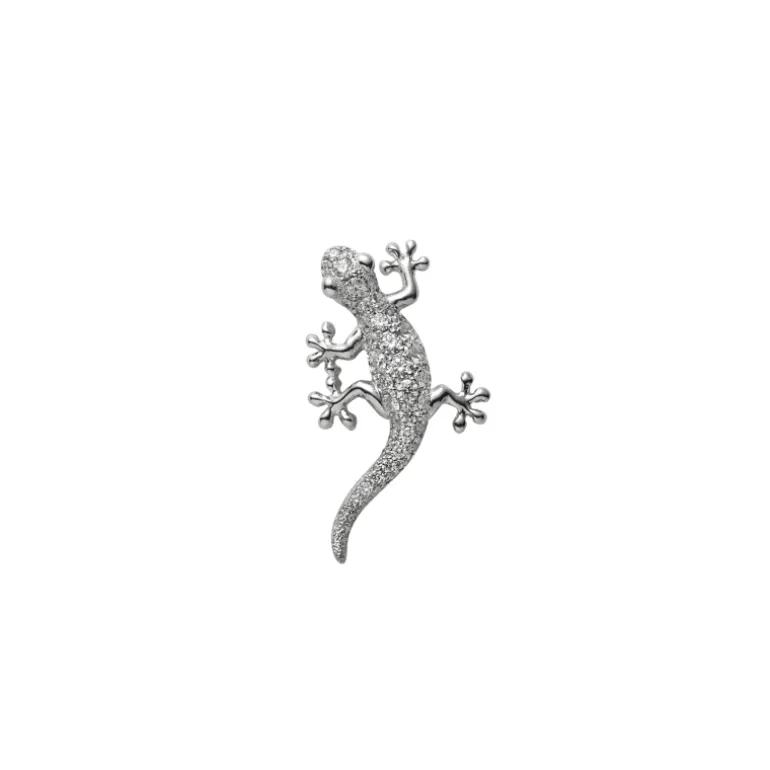 Gecko Diamond Brooch