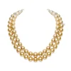 Golden South Sea Cultured Pearl Double Strand Necklace