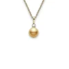 Golden South Sea Cultured Pearl & Diamond Pendant