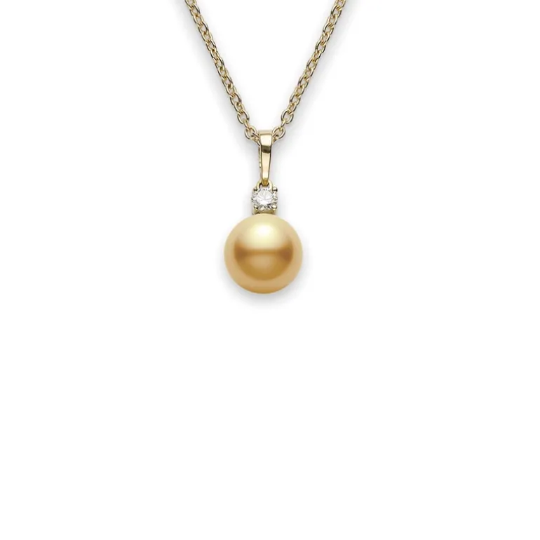 Golden South Sea Cultured Pearl & Diamond Pendant