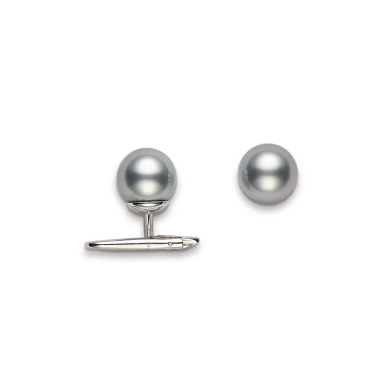 Gray South Sea Cultured Pearl Studs - Mikimoto