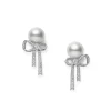 Jeux de Rubans White South Sea Earrings with Diamonds