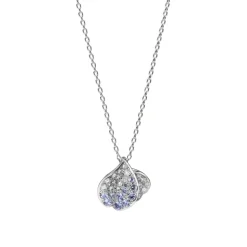 Les Pétales Place Vendôme Sapphire and Diamond Pendant in 18K White Gold