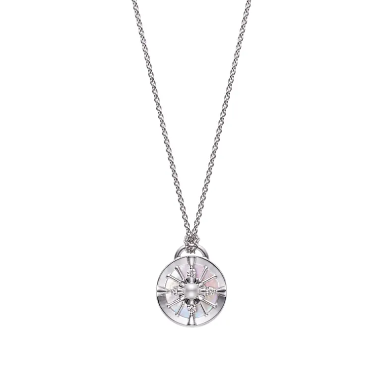 LUCKY ARROWS Akoya Cultured Pearl Pendant in 18K White Gold