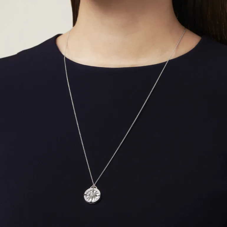 LUCKY ARROWS Akoya Cultured Pearl Pendant in 18K White Gold