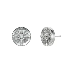 LUCKY ARROWS Mother of Pearl Earrings in 18K White Gold