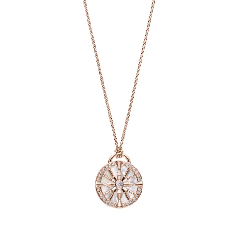 LUCKY ARROWS Mother of Pearl Pendant in 18K Pink Gold