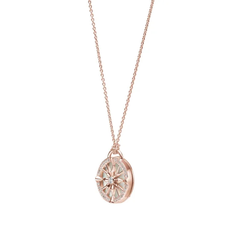 LUCKY ARROWS Mother of Pearl Pendant in 18K Pink Gold