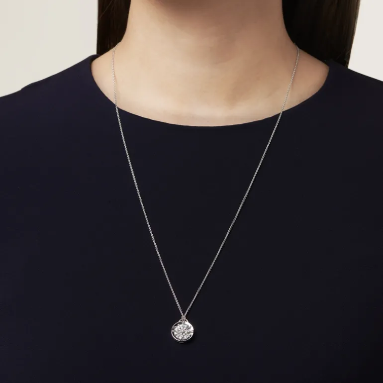 LUCKY ARROWS Mother of Pearl and Diamond Pendant in 18K White Gold