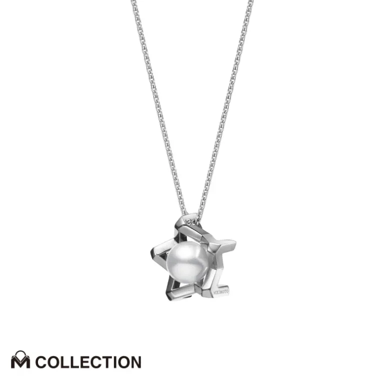 M Collection Pendant in 18K White Gold