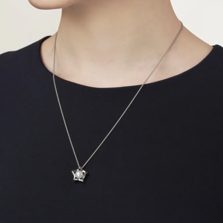 M Collection Pendant in 18K White Gold