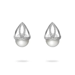 M Collection White South Sea Cultured Pearl Earrings