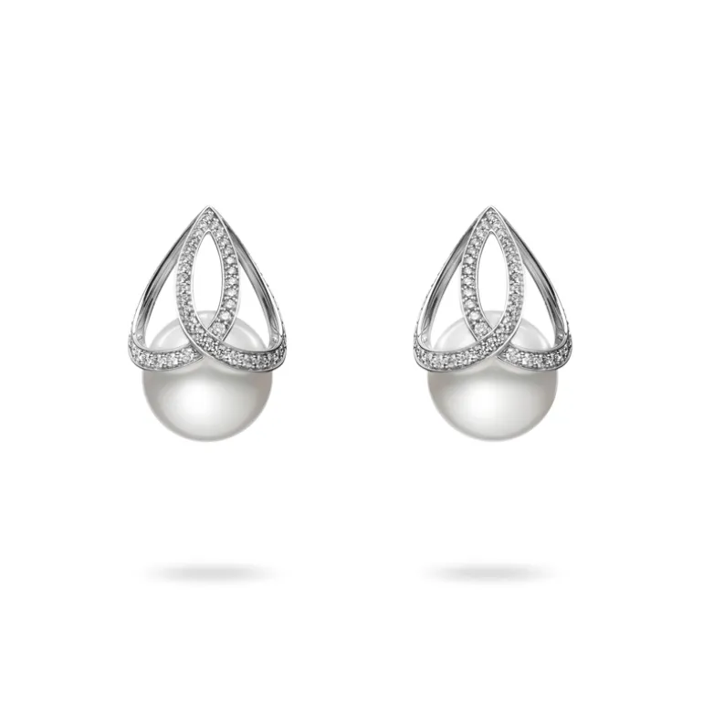 M Collection White South Sea Cultured Pearl Earrings