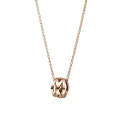 M Signature Diamond Pendant in 18K Pink Gold