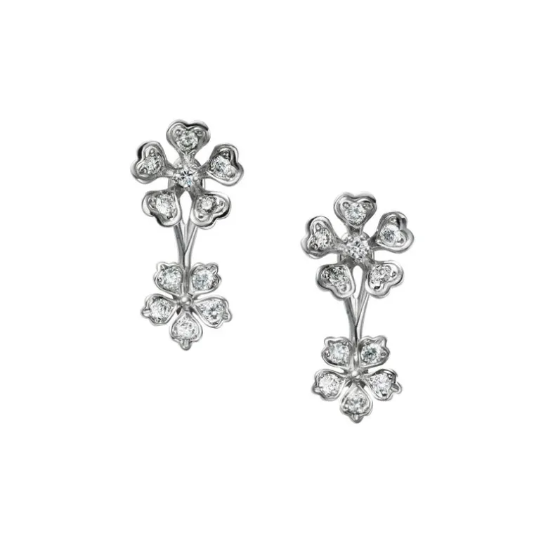 Mikimoto Bloom Diamond Floral Earrings