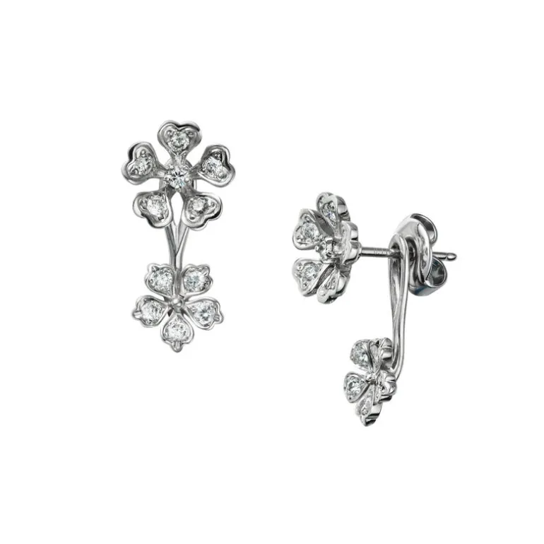 Mikimoto Bloom Diamond Floral Earrings