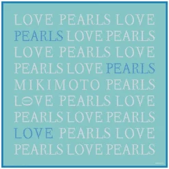 Mikimoto Signature Silk Scarf in Lagoon Blue
