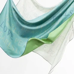 Mikimoto Signature Silk Scarf in Lagoon Blue
