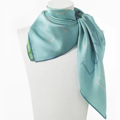 Mikimoto Signature Silk Scarf in Lagoon Blue