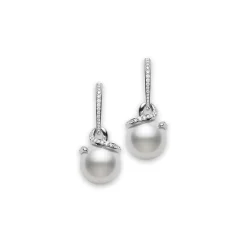 Mikimoto Twist White South Sea Cultured Pearl Earrings