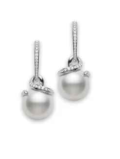 Mikimoto Twist White South Sea Cultured Pearl Earrings